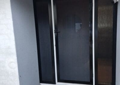 a door with a screen on it